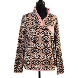 SIMPLY SOUTHERN Leopard Fleece Pullover, Size Small